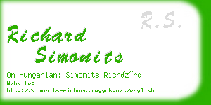 richard simonits business card